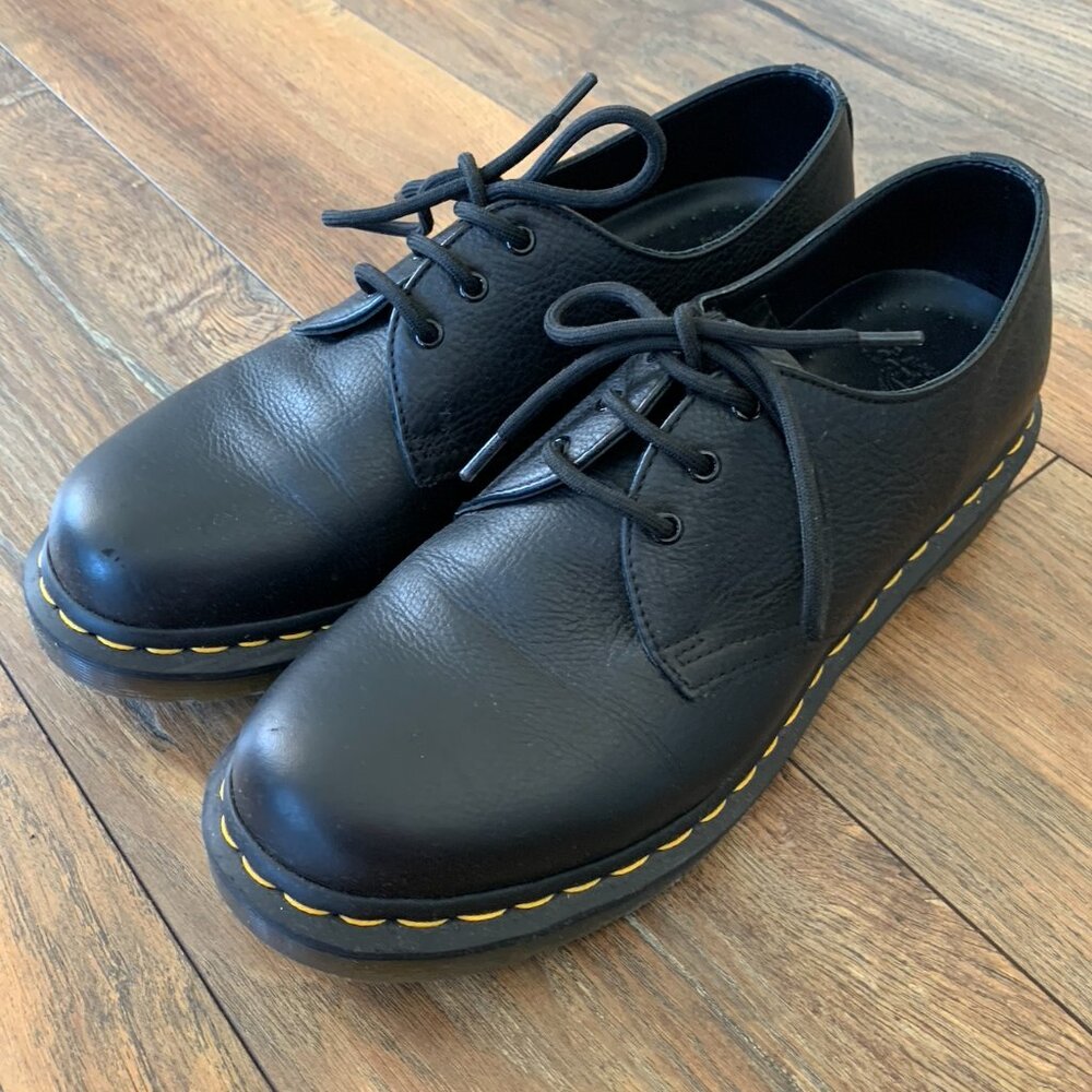 Unisex Dr. Martens Oxford Leather Shoes Black Size 42 , US Size 10